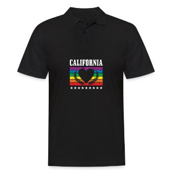 California Pride Flag Pride Month LGBTQ Flag - Men's Polo Shirt - black - Front - Kai (181cm)
