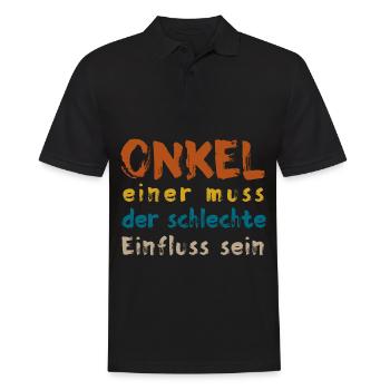 Onkel - Männer Poloshirt - Schwarz - Vorne - Kai (181cm)