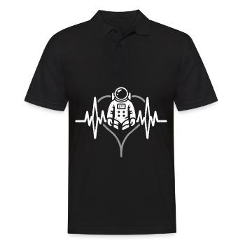 Herzschlag Astronaut - Männer Poloshirt - Schwarz - Vorne - Kai (181cm)