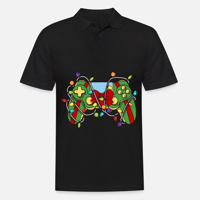 Christmas Gaming Controller - Männer Poloshirt - Schwarz