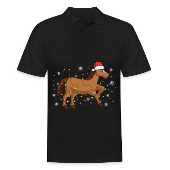 Cheval de Noël - Polo Homme - noir - Devant - Kai (181cm)