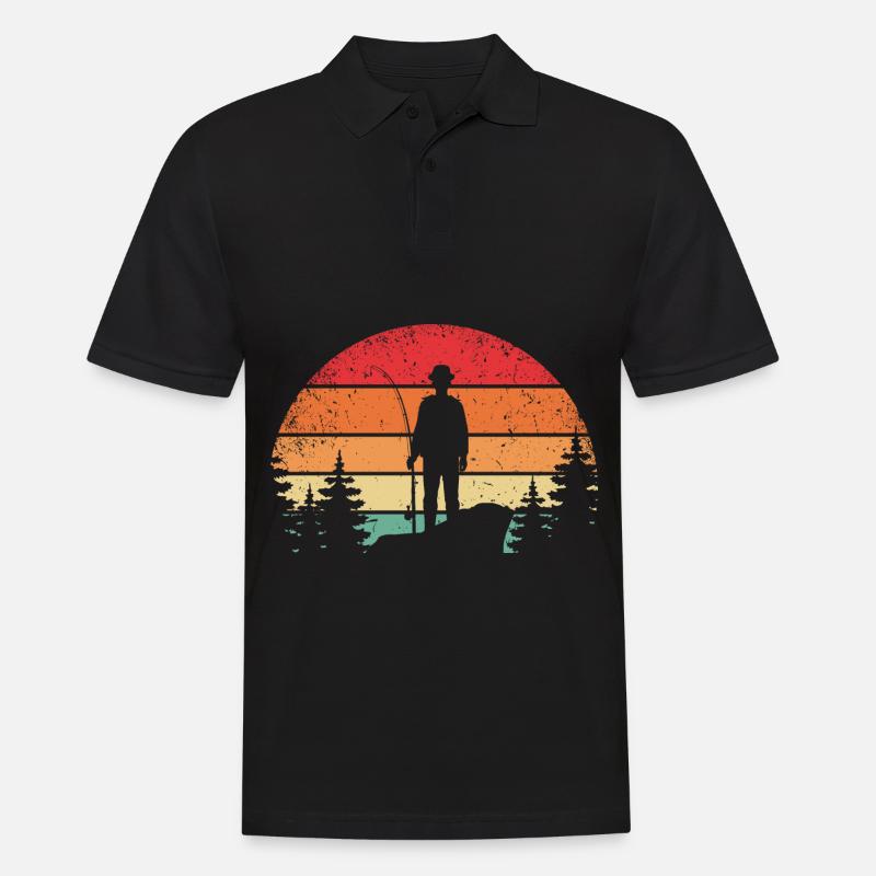 Pêcheur rétro - Polo Homme - noir