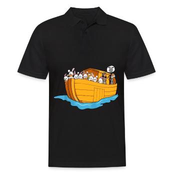 Noah Arche Boot Hasen - Männer Poloshirt - Schwarz - Vorne - Kai (181cm)