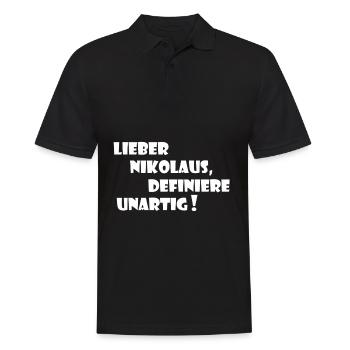 Nikolaus-Shirt - Männer Poloshirt - Schwarz - Vorne - Kai (181cm)
