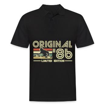 1986 - Männer Poloshirt - Schwarz - Vorne - Kai (181cm)