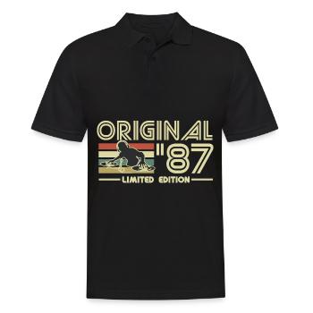 1987 - Männer Poloshirt - Schwarz - Vorne - Kai (181cm)