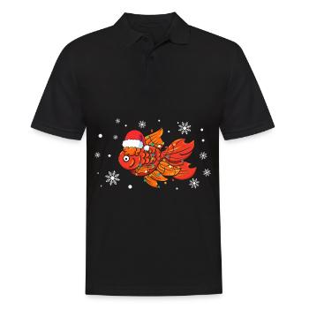 Noël des poissons rouges - Polo Homme - noir - Devant - Kai (181cm)