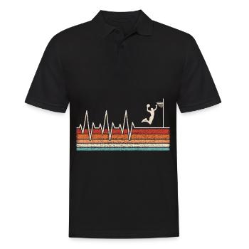 Battement de cœur d’un joueur de basket-ball - Polo Homme - noir - Devant - Kai (181cm)
