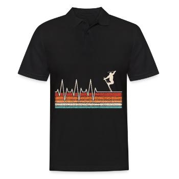 Skifahrer Herzschlag - Männer Poloshirt - Schwarz - Vorne - Kai (181cm)