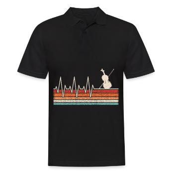 Violine Herzschlag - Männer Poloshirt - Schwarz - Vorne - Kai (181cm)