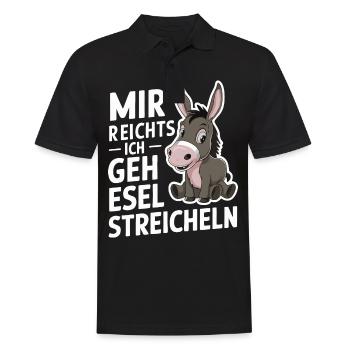 Esel Eselchen Maultier Muli - Männer Poloshirt - Schwarz - Vorne - Kai (181cm)