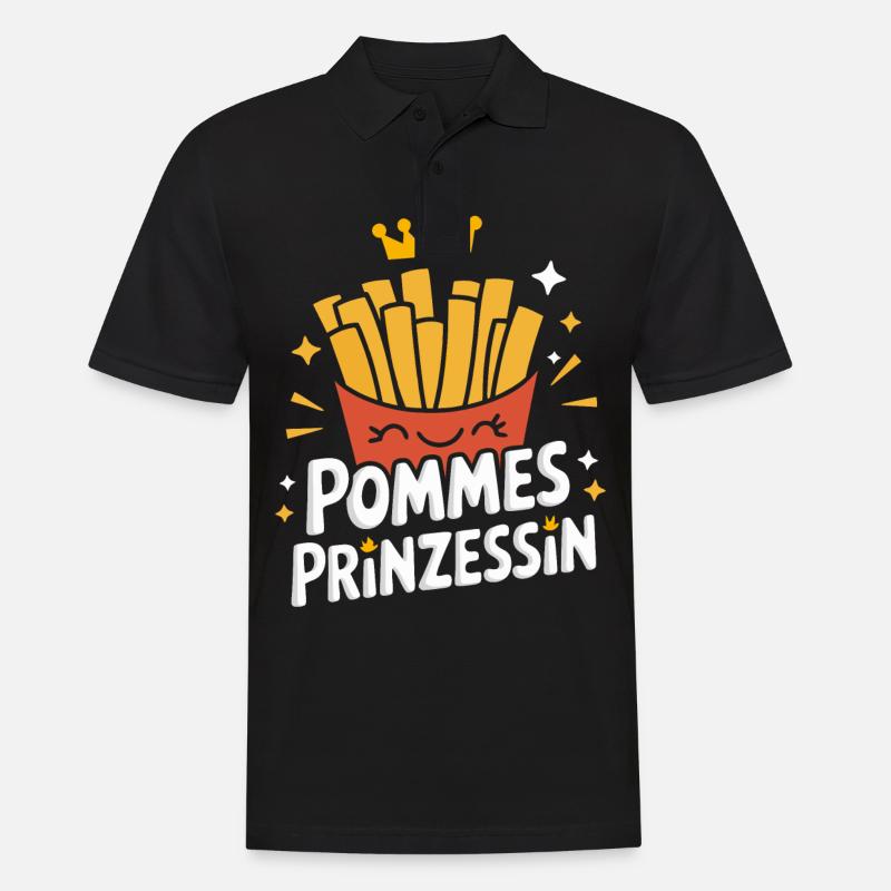 Frites, frites, restauration rapide - Polo Homme - noir
