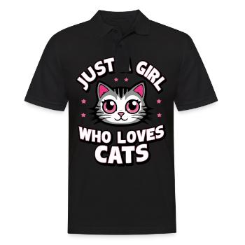 Chat Chats Amoureux Chat Propriétaire Chaton - Polo Homme - noir - Devant - Kai (181cm)