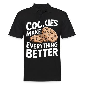 Cookies Cookie Keks Kekse Schokolade - Männer Poloshirt - Schwarz - Vorne - Kai (181cm)