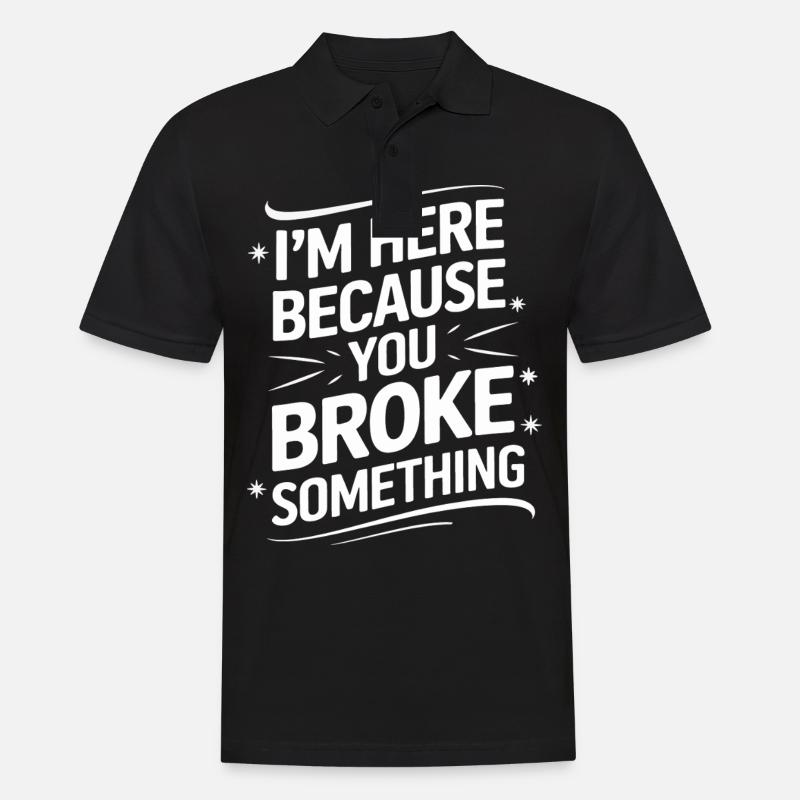 Technischer Support Computerfreak Nerd - Männer Poloshirt - Schwarz