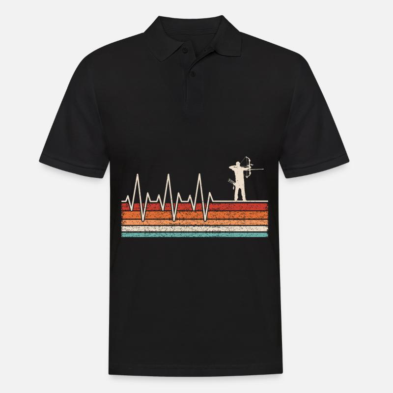Bogenschütze Herzschlag Bogenschießen - Männer Poloshirt - Schwarz