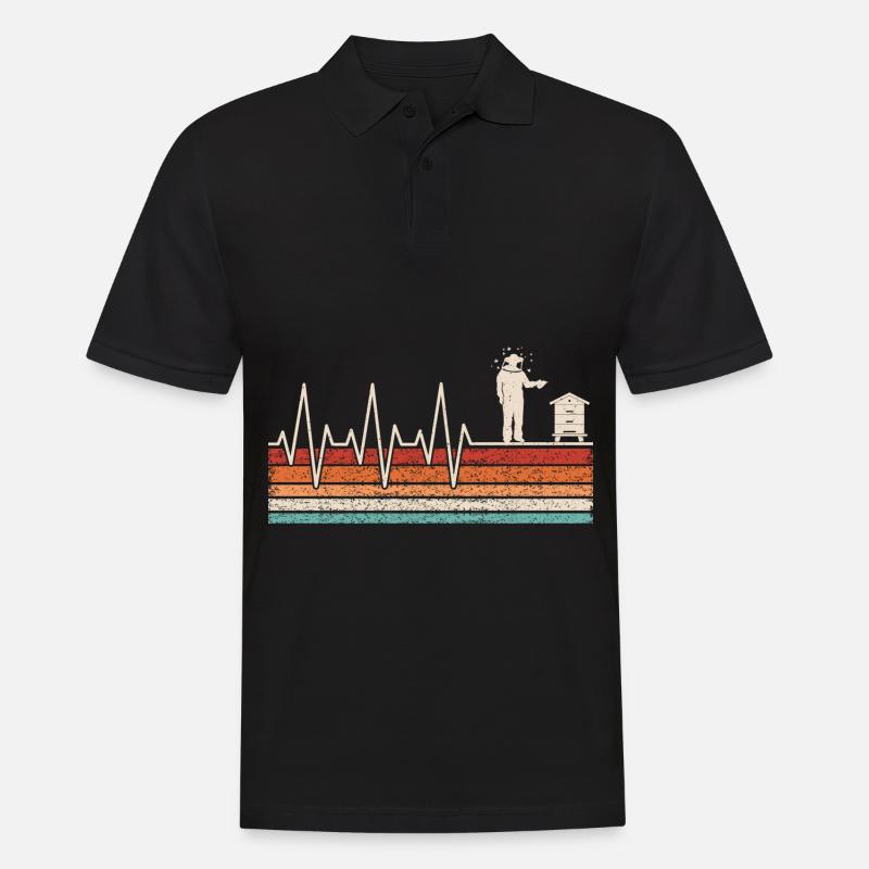 Imker Herzschlag - Männer Poloshirt - Schwarz