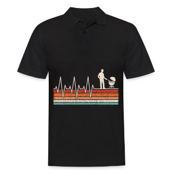 Griller Herzschlag - Männer Poloshirt - Schwarz - Vorne - Kai (181cm)