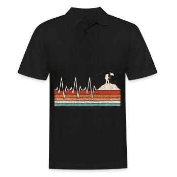 Astronaut Herzschlag - Männer Poloshirt - Schwarz - Vorne - Kai (181cm)