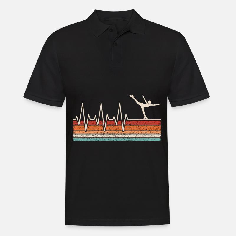 Eisläufer Herzschlag - Männer Poloshirt - Schwarz