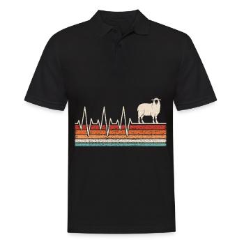Sheep Heartbeat - Men's Polo Shirt - black - Front - Kai (181cm)