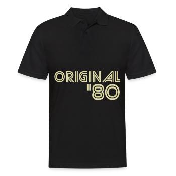 1980 - Männer Poloshirt - Schwarz - Vorne - Kai (181cm)