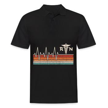 Krankenschwester Herzschlag - Männer Poloshirt - Schwarz - Vorne - Kai (181cm)