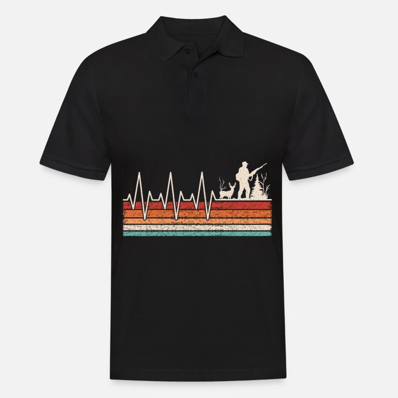 Jäger Herzschlag Jagd - Männer Poloshirt - Schwarz
