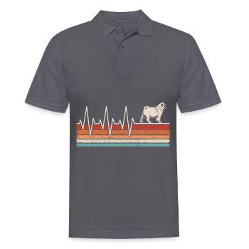 Battements de cœur du carlin - Polo Homme - charbon - Devant - Nico (186cm)