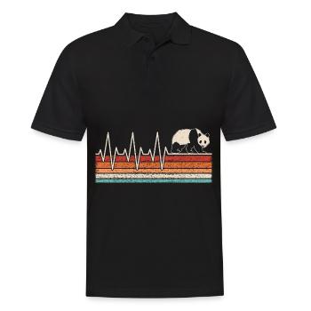 Panda Heartbeat - Men's Polo Shirt - black - Front - Kai (181cm)