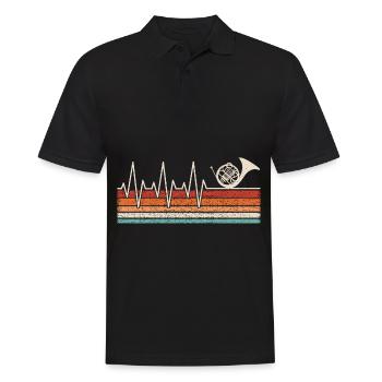Horn Heartbeat - Men's Polo Shirt - black - Front - Kai (181cm)