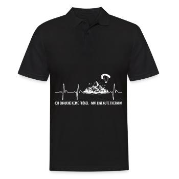 Ich Brauche Keine Flügel Nur Eine Gute Thermik - Männer Poloshirt - Schwarz - Vorne - Kai (181cm)