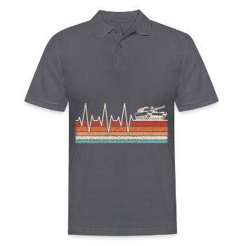 Battement de cœur du tankiste - Polo Homme - charbon - Devant - Nico (186cm)