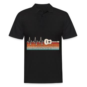 Gitarre Herzschlag - Männer Poloshirt - Schwarz - Vorne - Kai (181cm)
