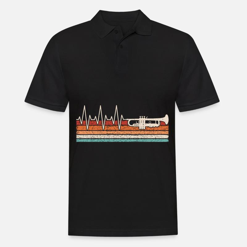 Trompete Herzschlag - Männer Poloshirt - Schwarz