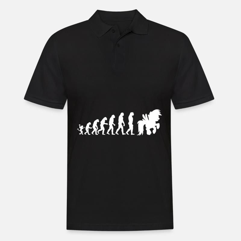 Evolution Pferd - Männer Poloshirt - Schwarz