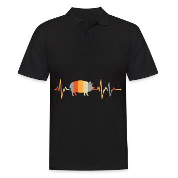 Heartbeat Pig Farmer - Men's Polo Shirt - black - Front - Kai (181cm)
