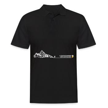 Je länger die Wanderung desto kälter das Bier - Männer Poloshirt - Schwarz - Vorne - Kai (181cm)