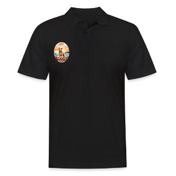 Dog on the beach - Men's Polo Shirt - black - Front - Kai (181cm)