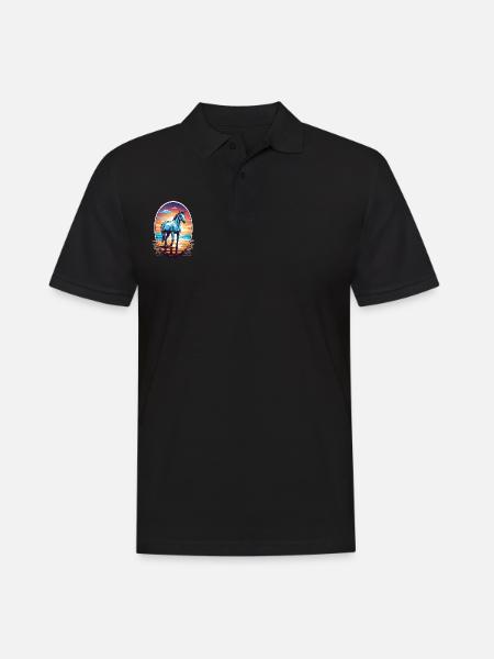 Horse on the beach - Men's Polo Shirt - black