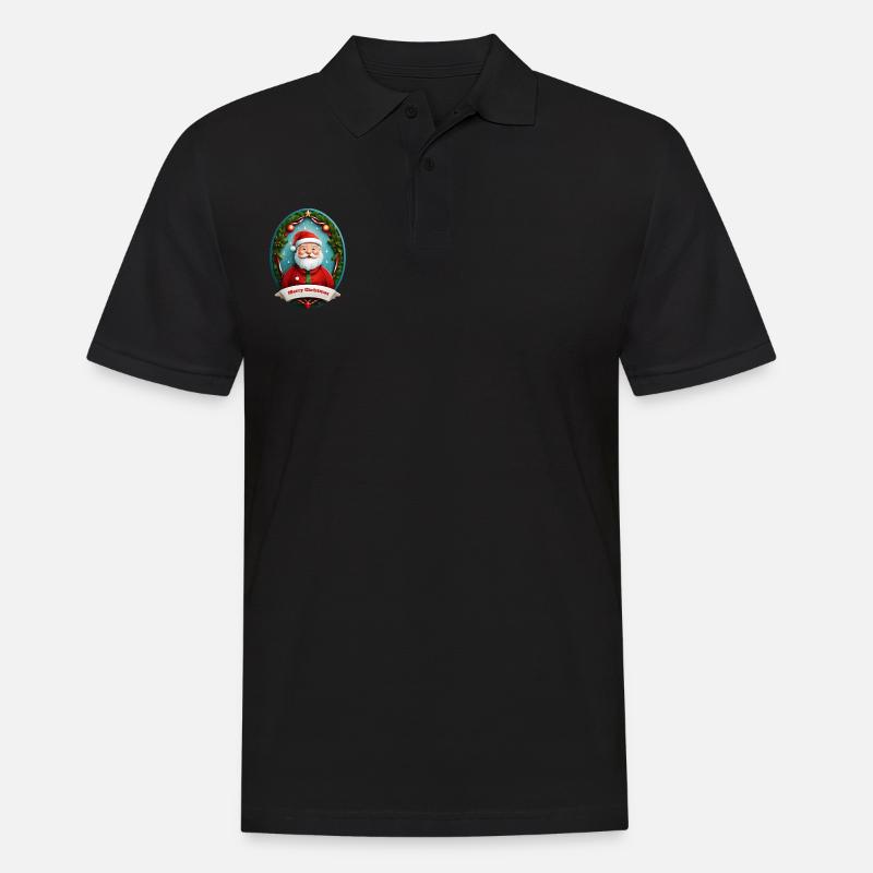Weihnachtsmann - Männer Poloshirt - Schwarz