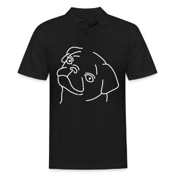 Mops - Männer Poloshirt - Schwarz - Vorne - Kai (181cm)