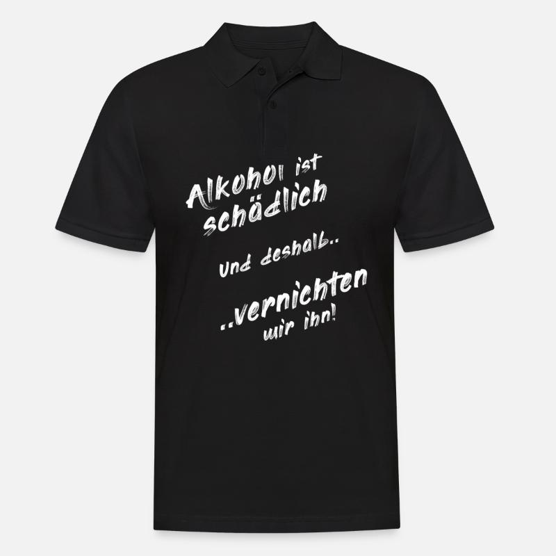 Alkohol - Männer Poloshirt - Schwarz