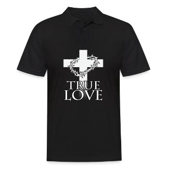 True love Jesus Christ Cross - Men's Polo Shirt - black - Front - Kai (181cm)