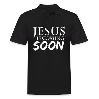 Jésus Dieu Bible chrétien verset biblique - Polo Homme - noir - Devant - Kai (181cm)