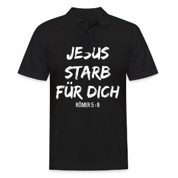 Jesus starb für dich bibelvers christlich mission - Männer Poloshirt - Schwarz - Vorne - Kai (181cm)