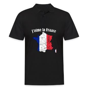 ICH LIEBE FRANKREICH - T-Shirt - Männer Poloshirt - Schwarz - Vorne - Kai (181cm)