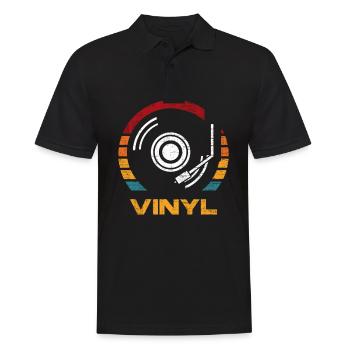 Rétro Vinyle Junkie Disque Phonique DJ Musique Cadeau - Polo Homme - noir - Devant - Kai (181cm)