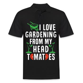 Gardener in the garden Hobby gardener cares for plants - Men's Polo Shirt - black - Front - Kai (181cm)