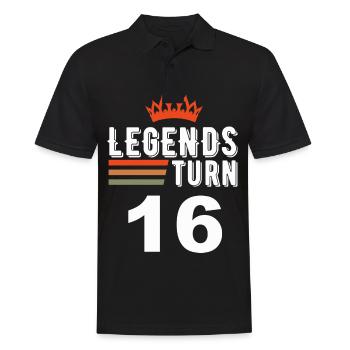 Legends turn 16, 16 birthday - Men's Polo Shirt - black - Front - Kai (181cm)
